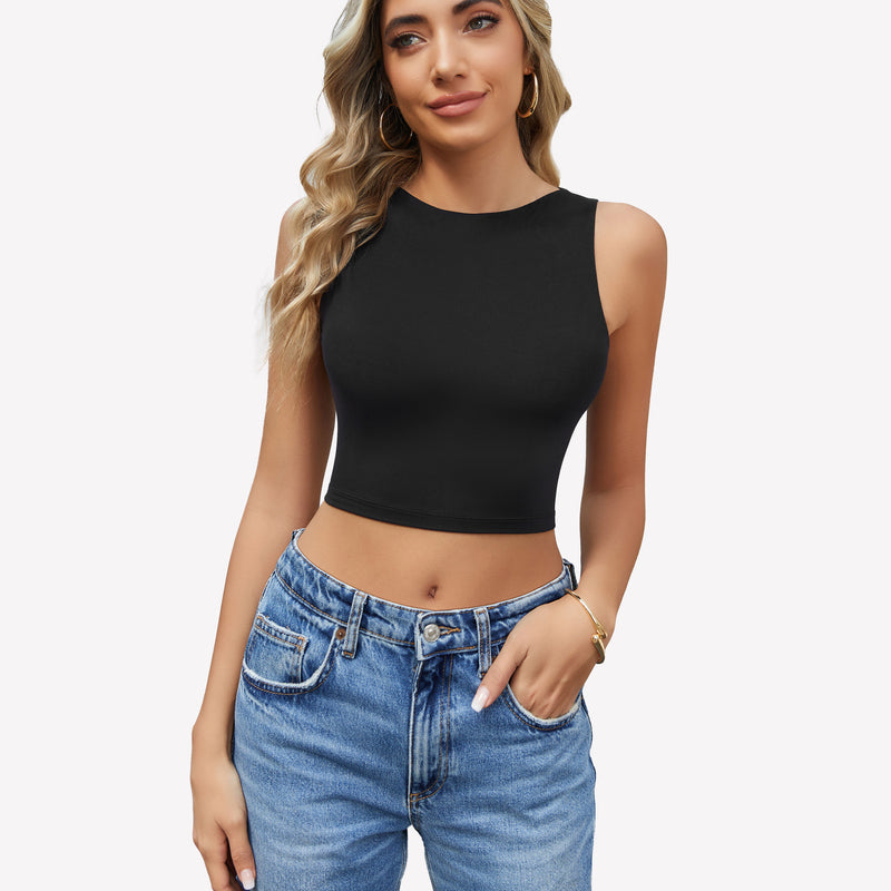 Tank Top Double Lined Crop Tops