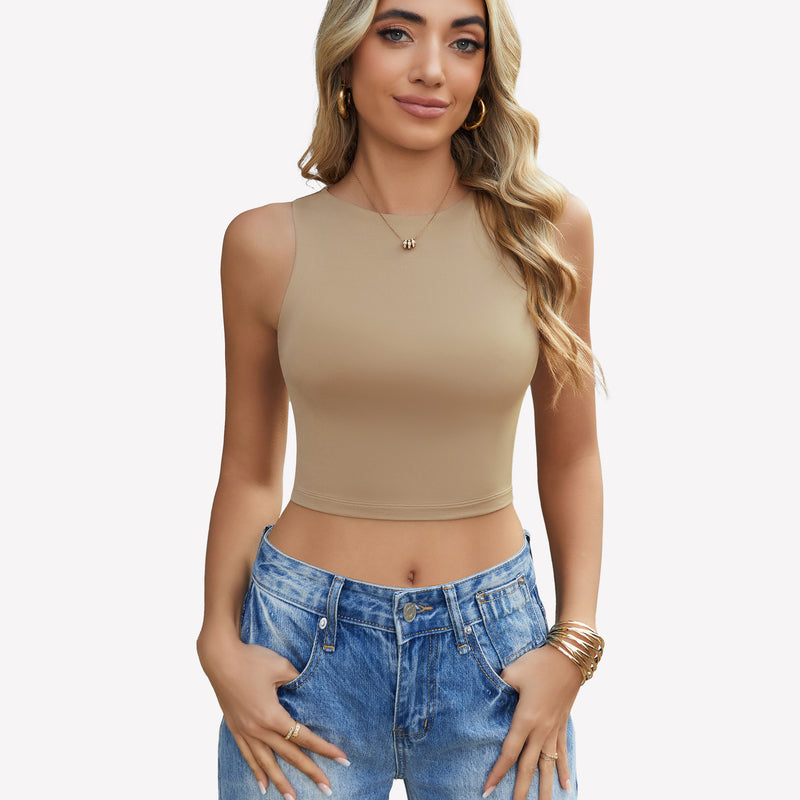 Tank Top Double Lined Crop Tops