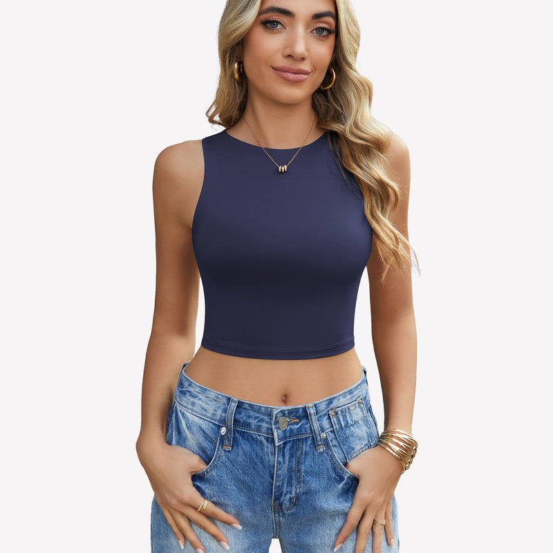 Tank Top Double Lined Crop Tops