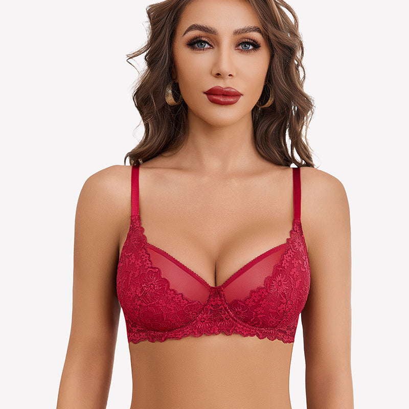 Ungefütterte Mesh-BHs mit voller Abdeckung