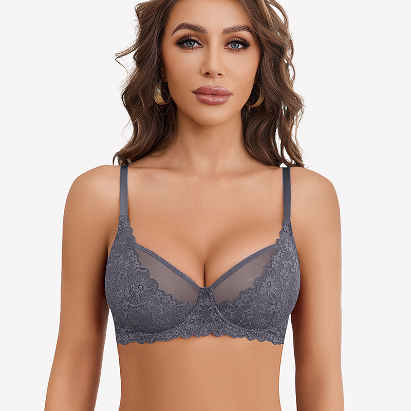 Ungefütterte Mesh-BHs mit voller Abdeckung