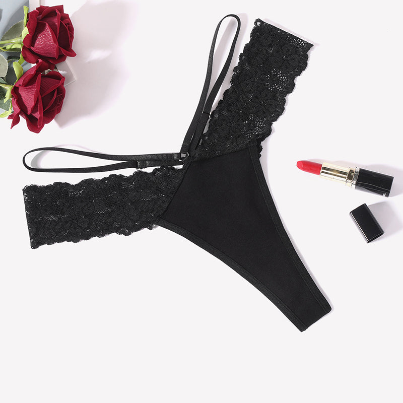Lace Bikini Panties V Shape Waistband Thongs