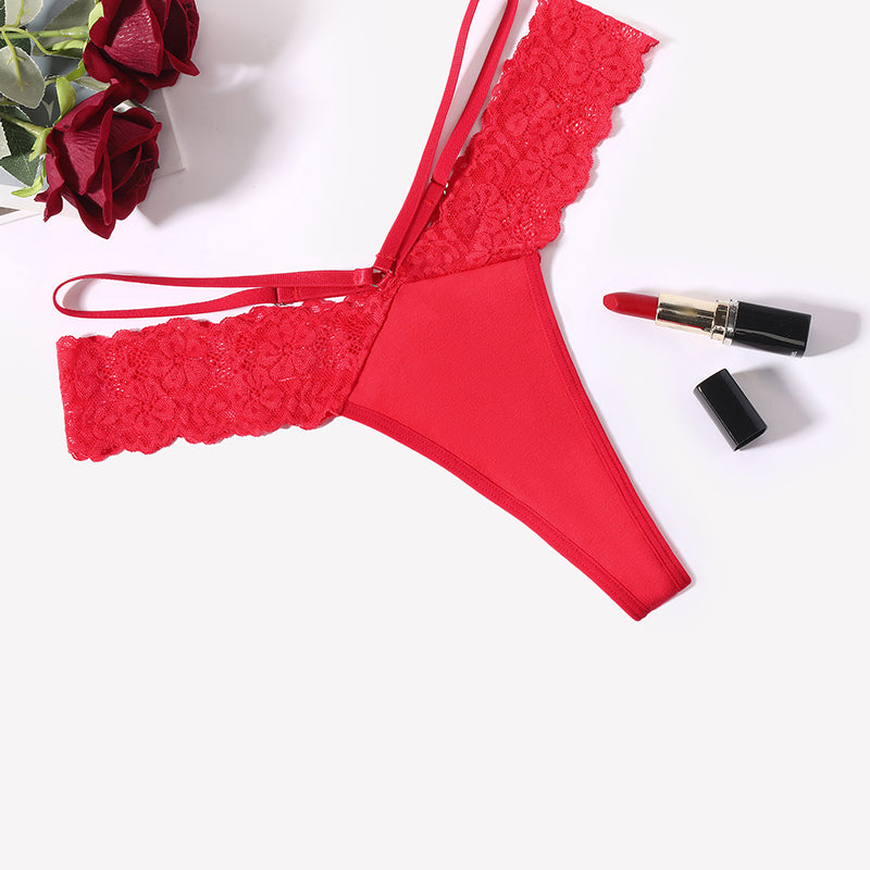Lace Bikini Panties V Shape Waistband Thongs
