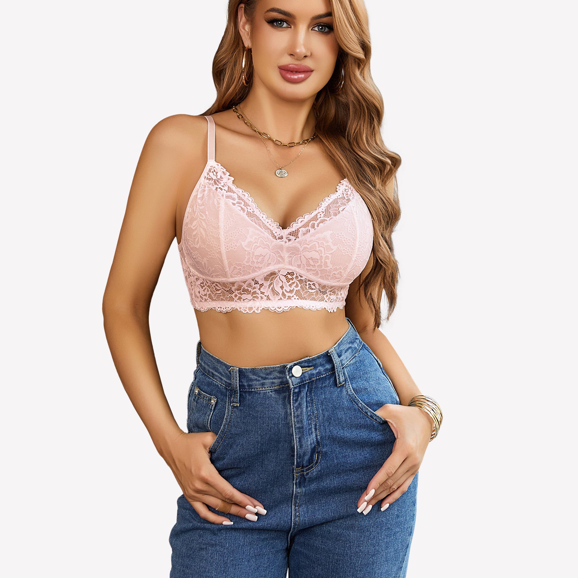 Lace Camisole Y2K Tank Top Wireless Bra