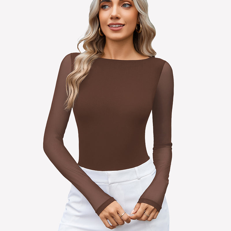 Mesh Long Sleeve Bodysuit