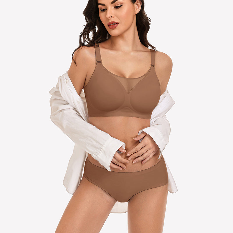 Seamless Push Up Full Coverage Bra Mesh Comfy Bralette