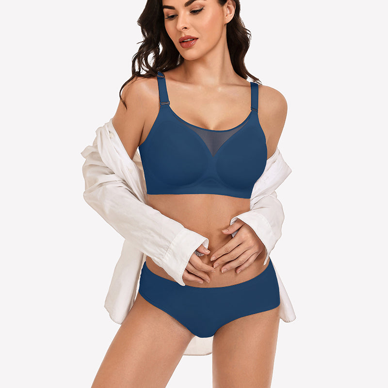Seamless Push Up Full Coverage Bra Mesh Comfy Bralette