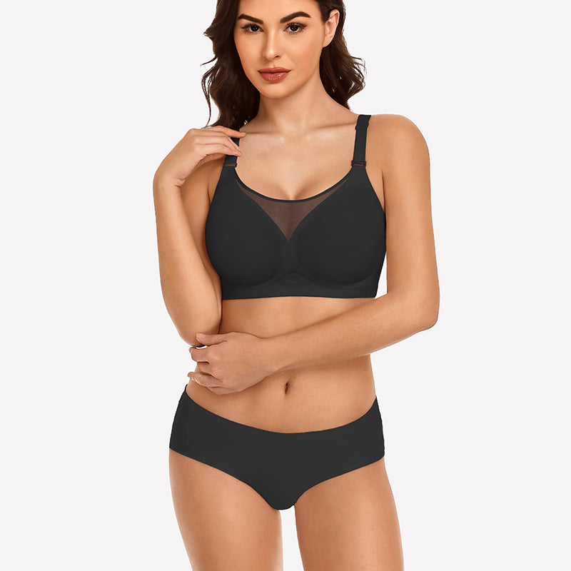 Seamless Push Up Full Coverage Bra Mesh Comfy Bralette