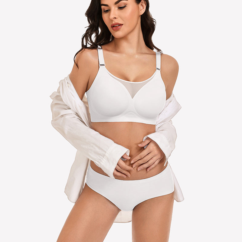 Seamless Push Up Full Coverage Bra Mesh Comfy Bralette