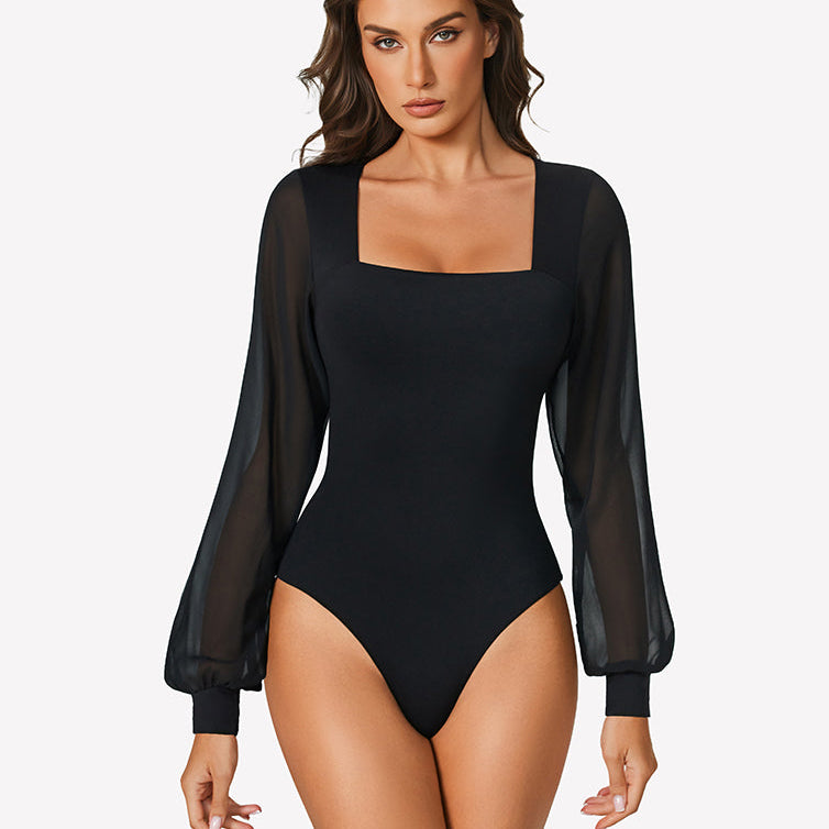 Puff Long Sleeve Bodysuit Leotards