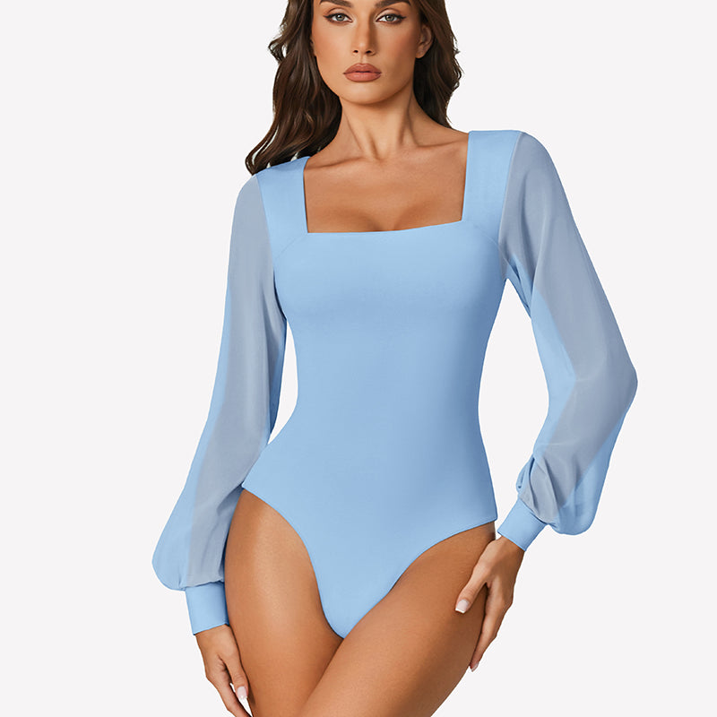 Puff Long Sleeve Bodysuit Leotards
