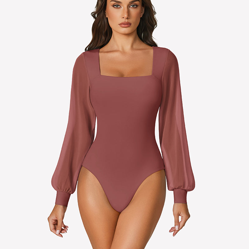 Puff Long Sleeve Bodysuit Leotards