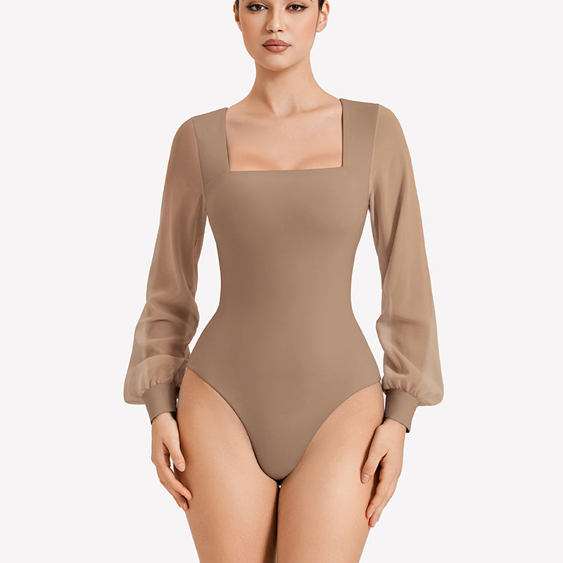 Puff Long Sleeve Bodysuit Leotards