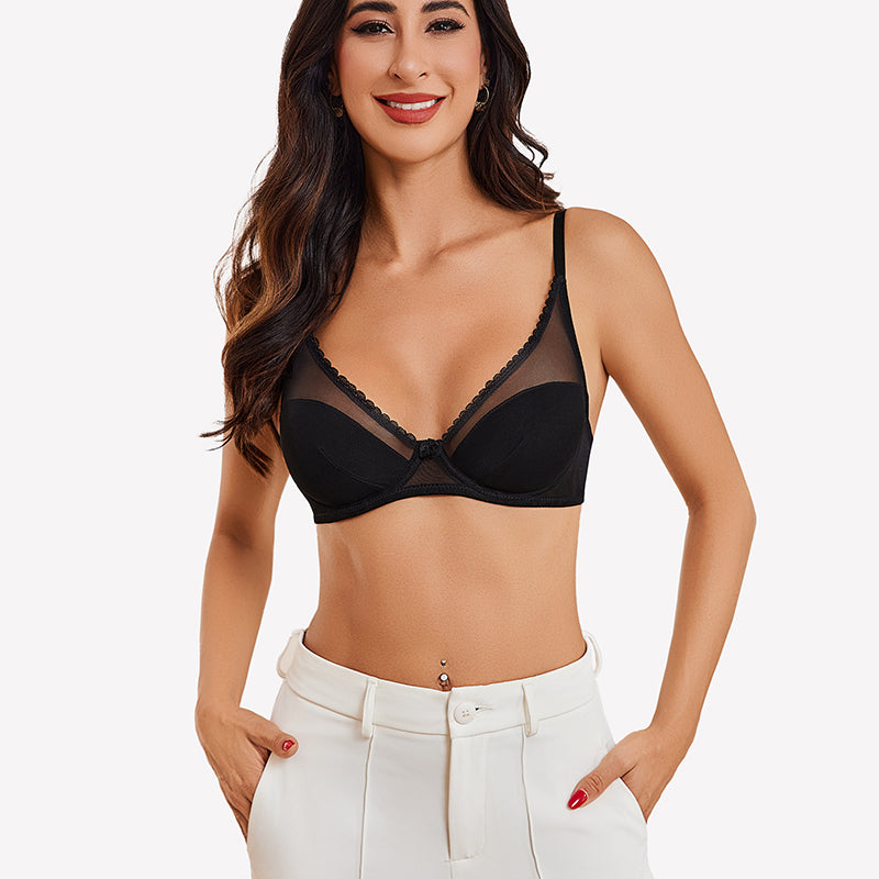 Mesh Underwire Bras Full Coverage Bra