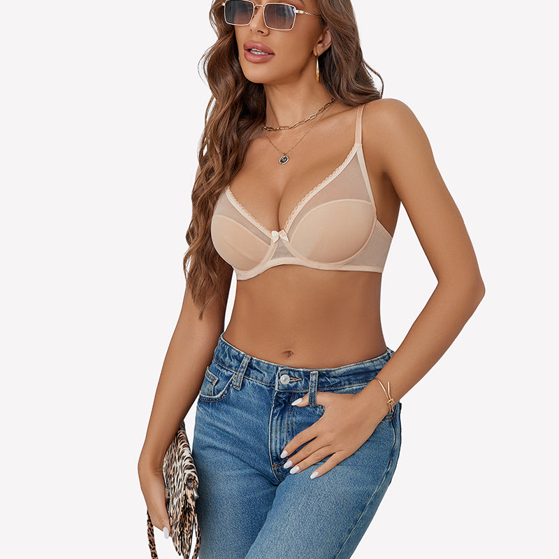 Mesh Underwire Bras Full Coverage Bra