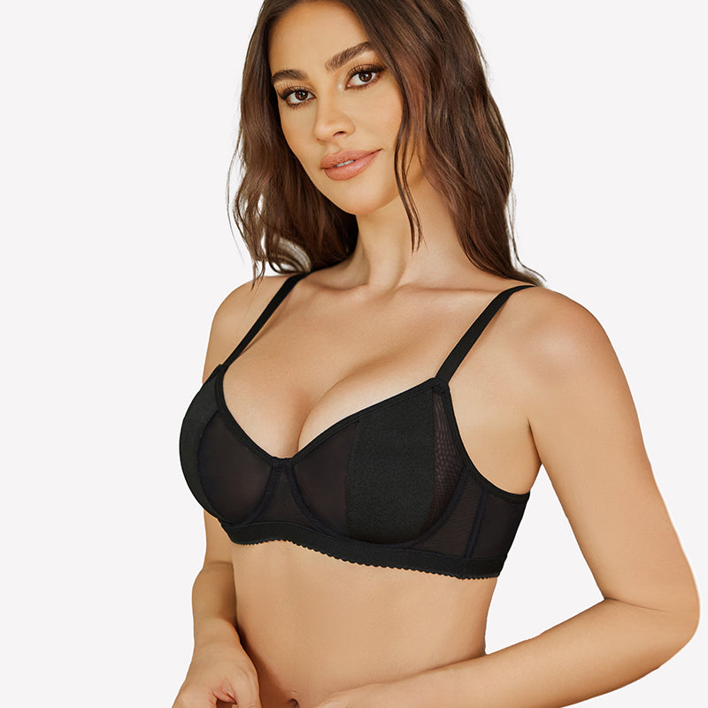 Sheer Lace Unlined Push Up Bras
