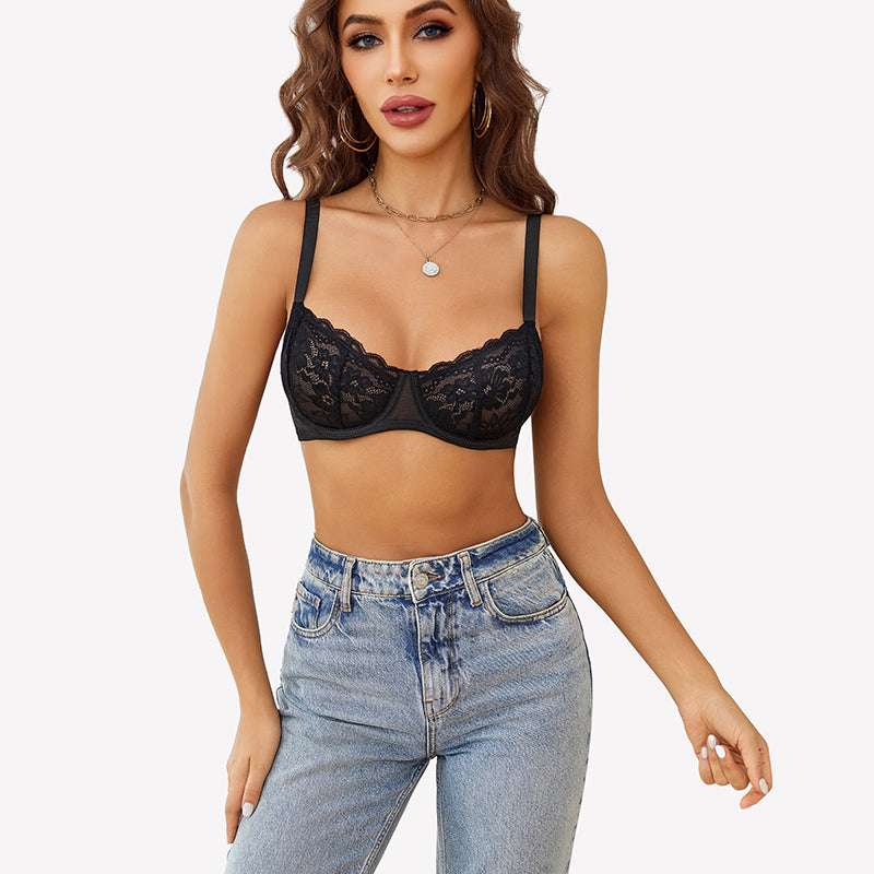 Lace Underwire Unlined Bra