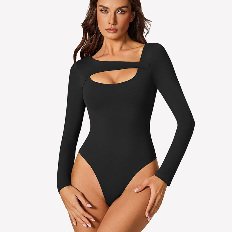 Long Sleeve Bodysuit Cutout Shapewear