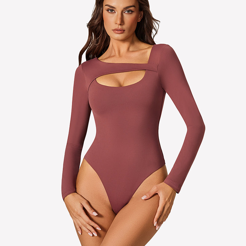 Long Sleeve Bodysuit Cutout Shapewear