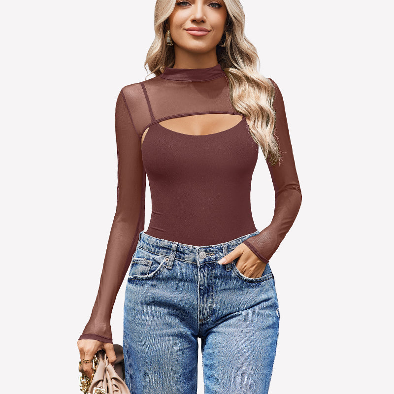 Long Sleeve Tops Bodysuits Two Piece Outfit
