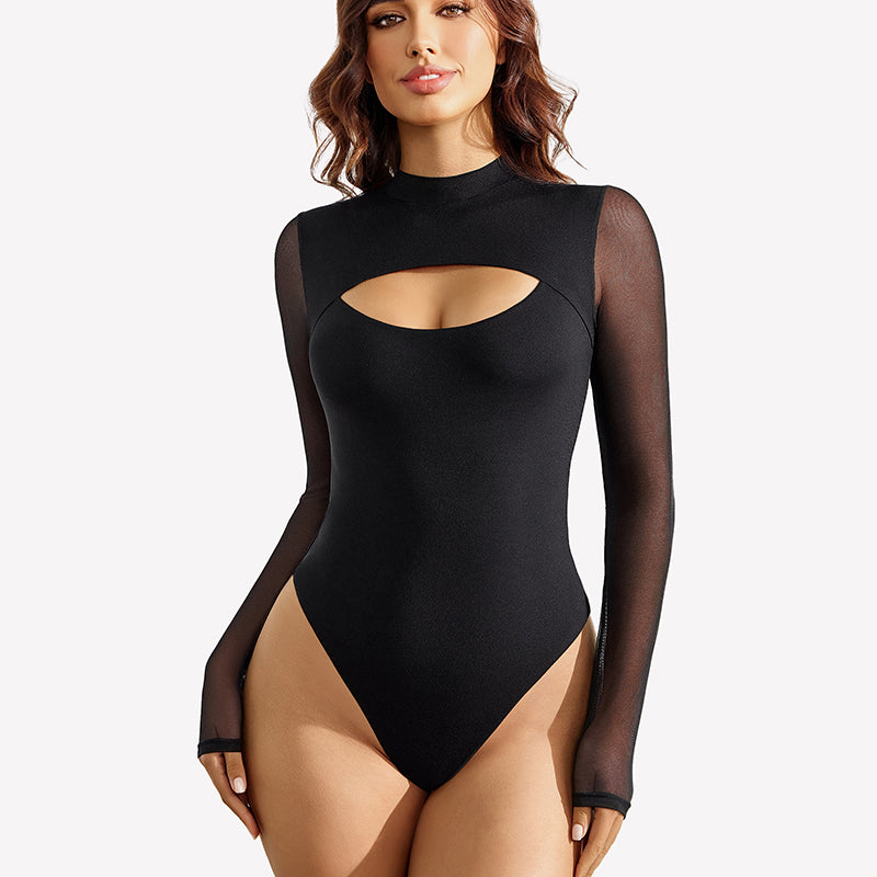Long Sleeve Thong Bodysuit Shapewear