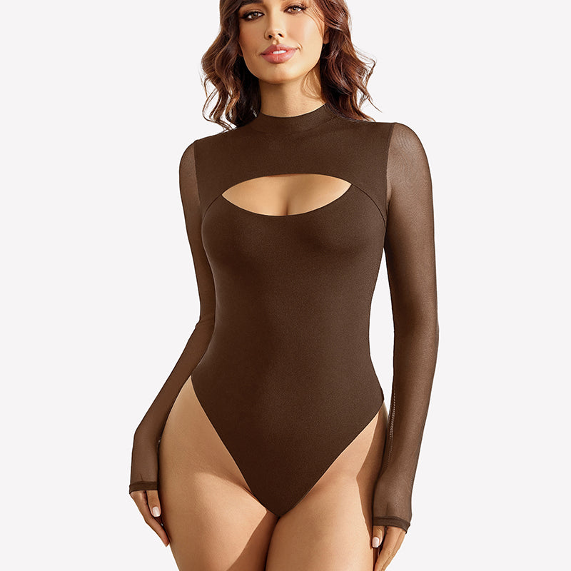 Long Sleeve Thong Bodysuit Shapewear