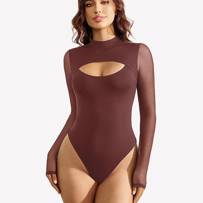Long Sleeve Thong Bodysuit Shapewear