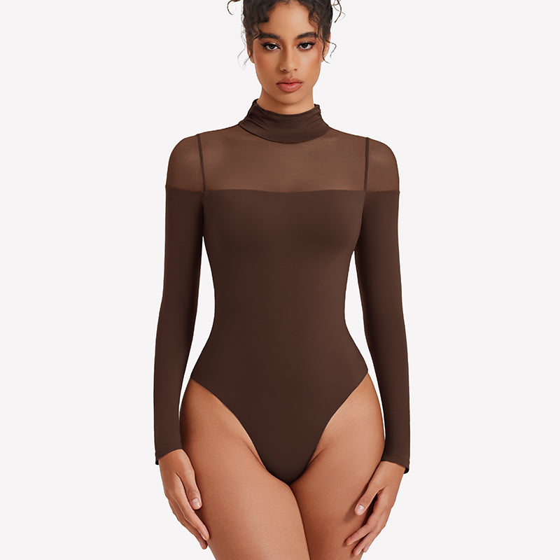 Long Sleeve Turtle Leotard Tops