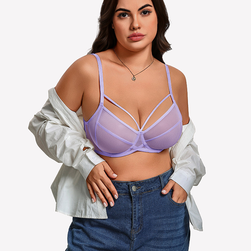 Sheer Mesh Full Coverage Unlined Minimier Bra
