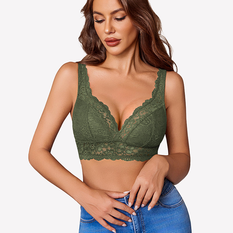 V Neck Wireless Unlined Basic Bras