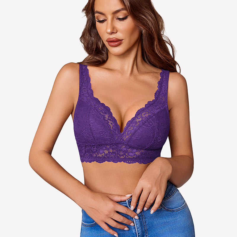 V Neck Wireless Unlined Basic Bras