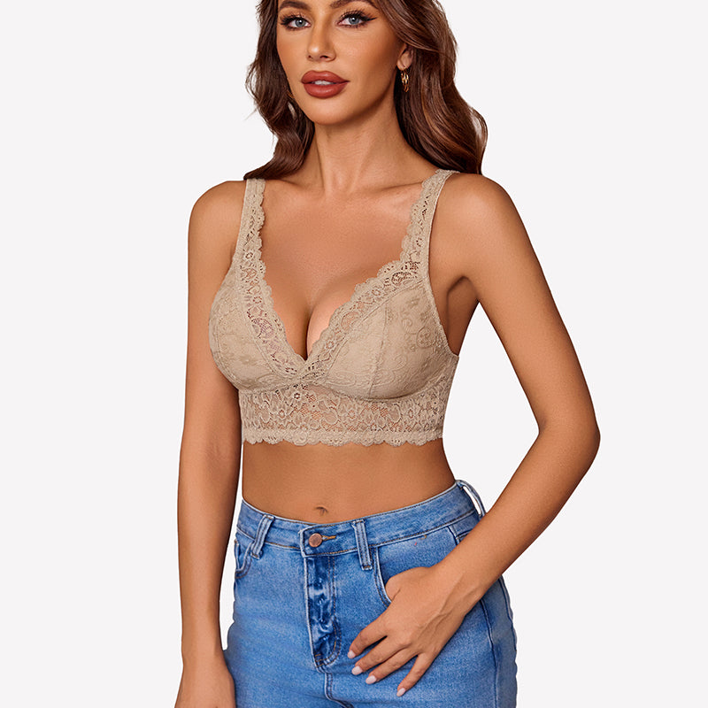 V Neck Wireless Unlined Basic Bras