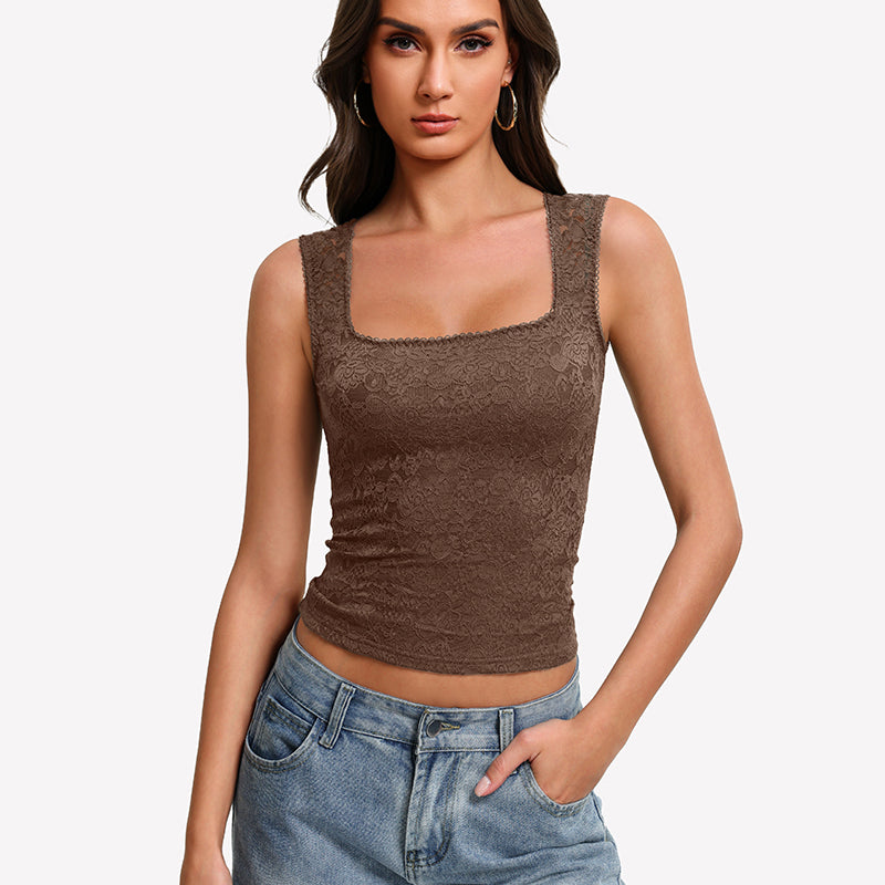 Hauts de soirée à col carré doublés