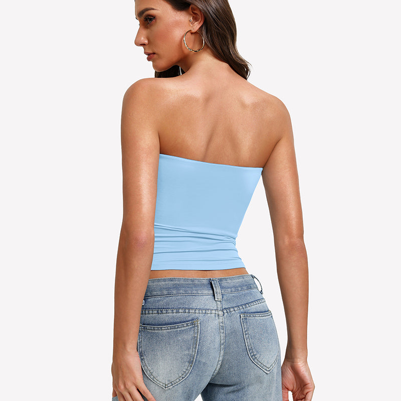 Tube Tops Going Out Double Lined Basic Y2K Tank Top