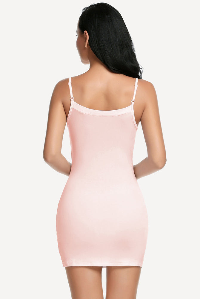 Blush mini Avidlove slip dress with adjustable straps, sexy and flattering mini dress.