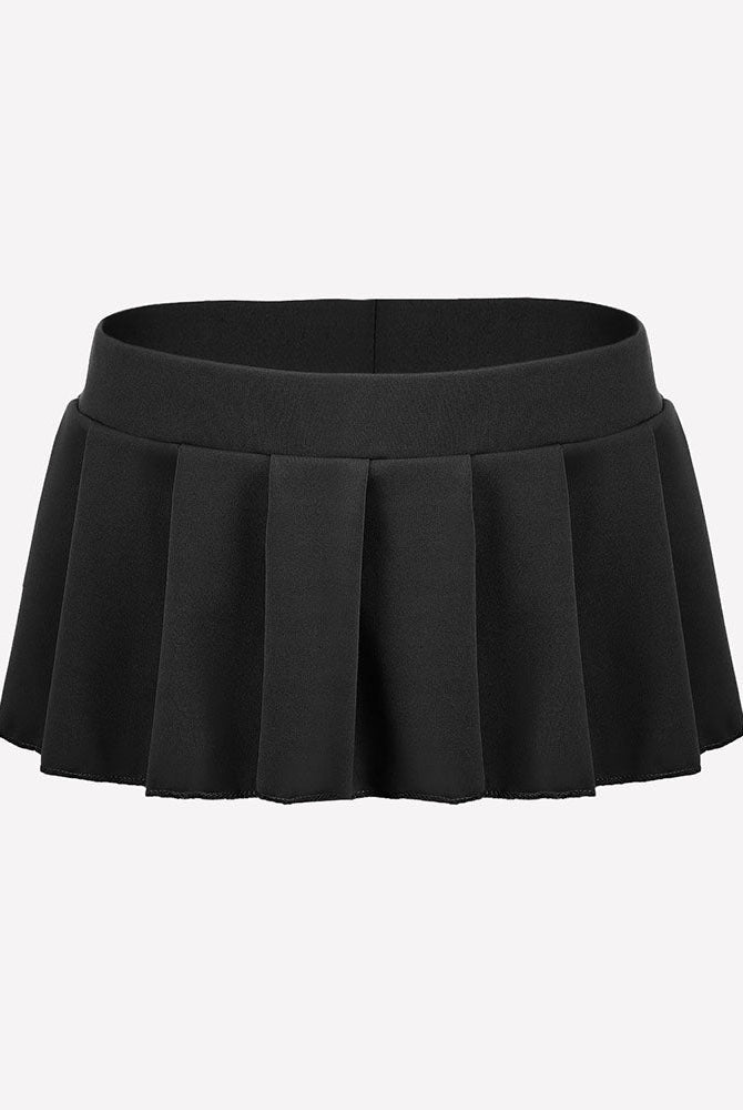 Black pleated mini skirt, schoolgirl cosplay, elastic waist, mini design, sexy and charming.