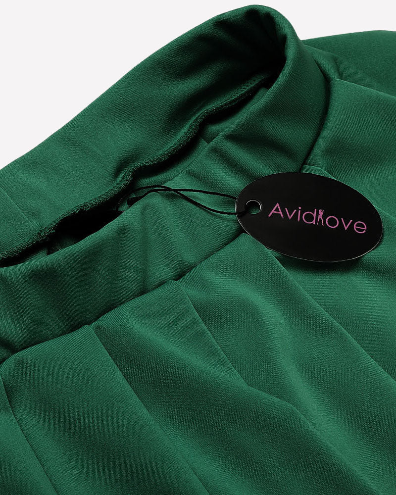 Avidlove green pleated mini skirt detail, elastic waistband, schoolgirl cosplay
