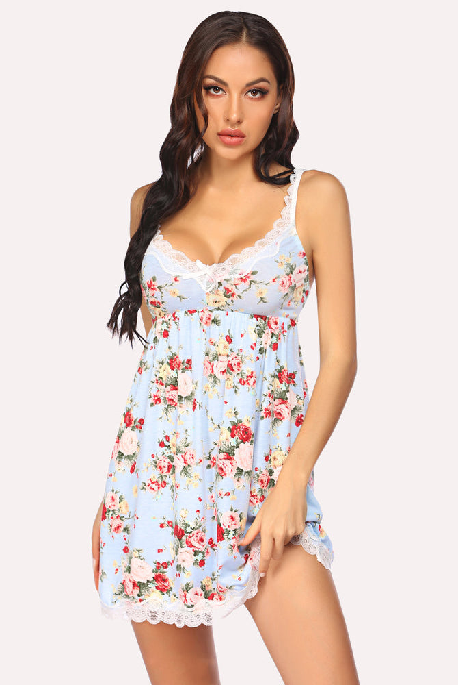 Avidlove floral babydoll nightgown with lace trim, adjustable straps, and comfortable design