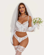 Set di reggiseno push-up e mutandine in pizzo da 2 pezzi