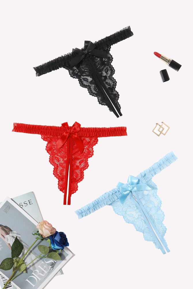 Avidlove floral lace panties in red, black, and light blue, designed for a sexy and confident look.