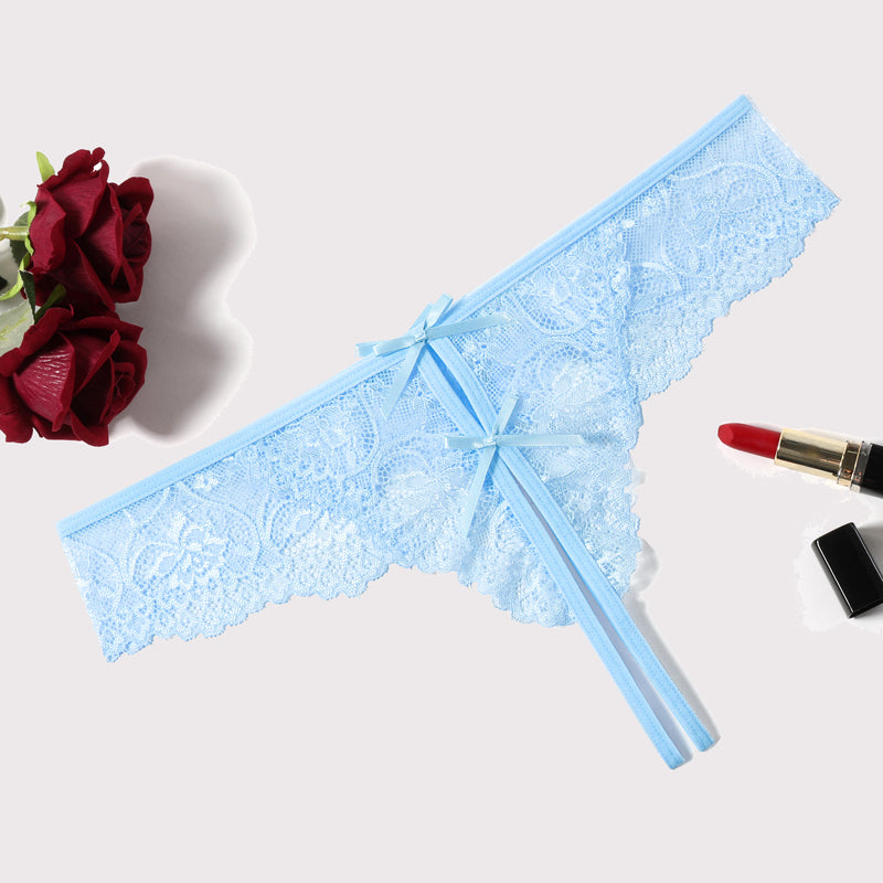 Lace Thongs Panties with Cute Bow