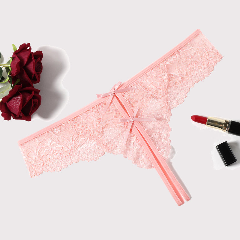 Lace Thongs Panties with Cute Bow