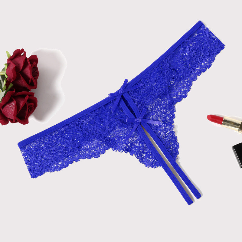 Lace Thongs Panties with Cute Bow