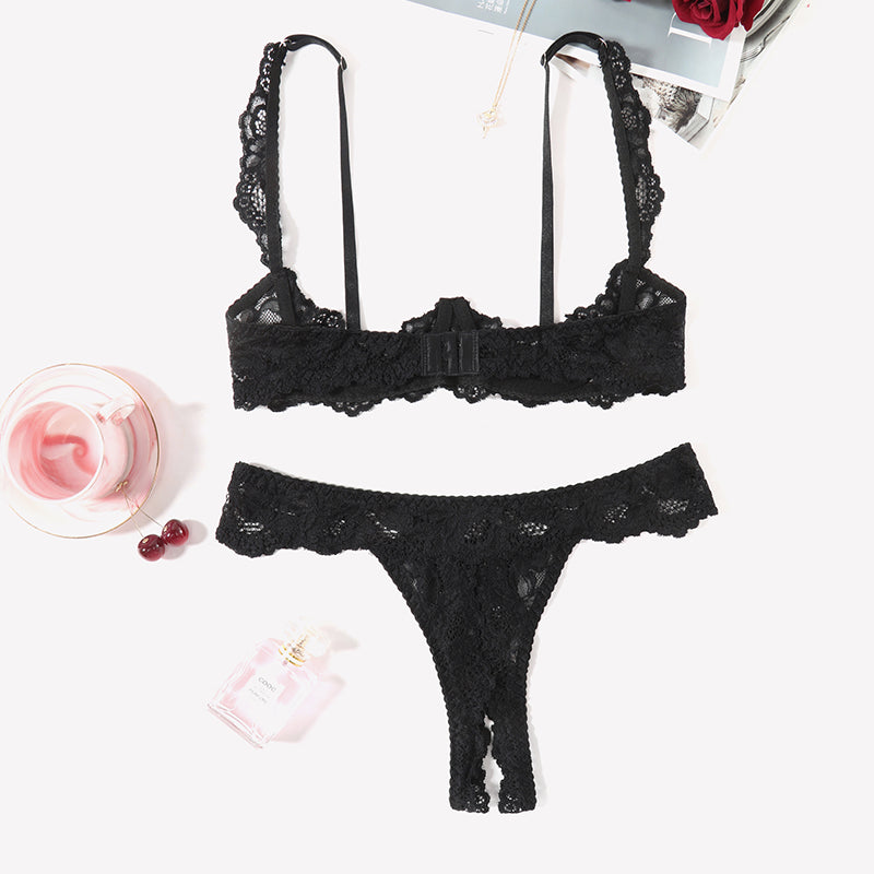 Push-Up-Spitzen-BH- und Höschen-Sets