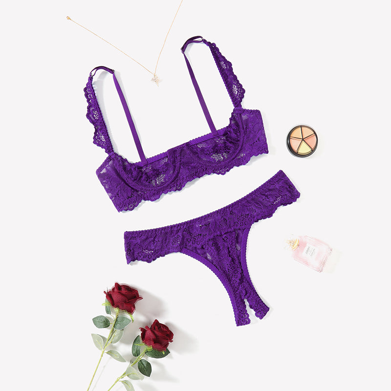 Push-Up-Spitzen-BH- und Höschen-Sets