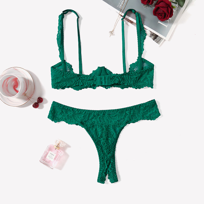 Push-Up-Spitzen-BH- und Höschen-Sets