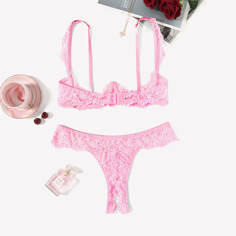 Push-Up-Spitzen-BH- und Höschen-Sets