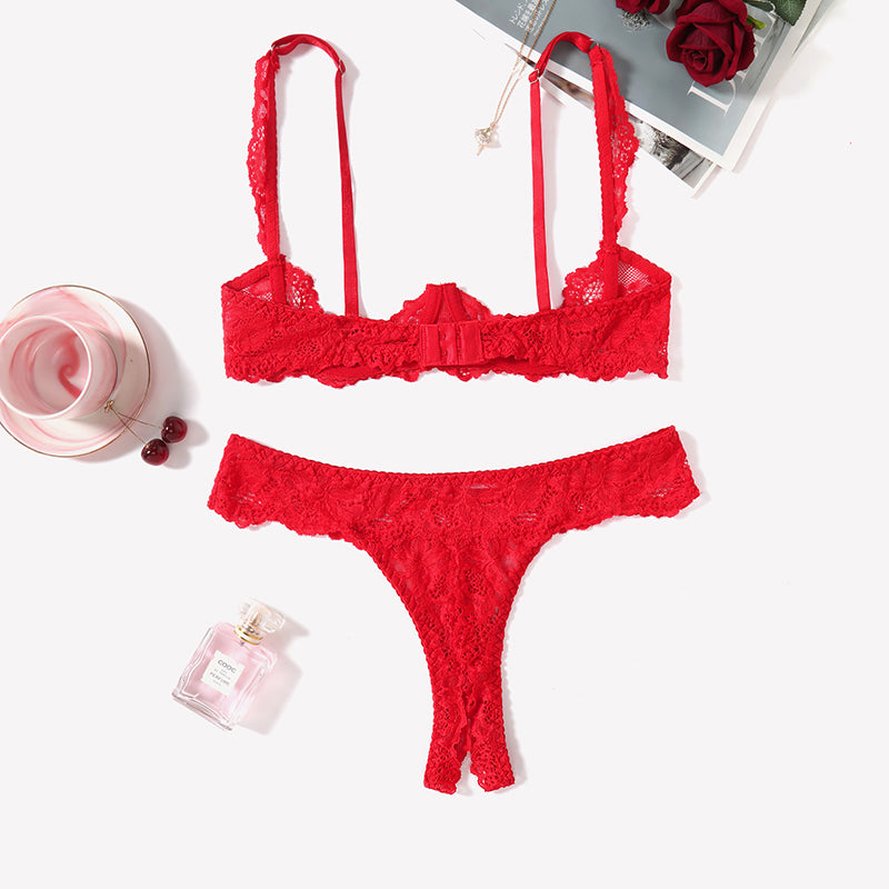 Push-Up-Spitzen-BH- und Höschen-Sets