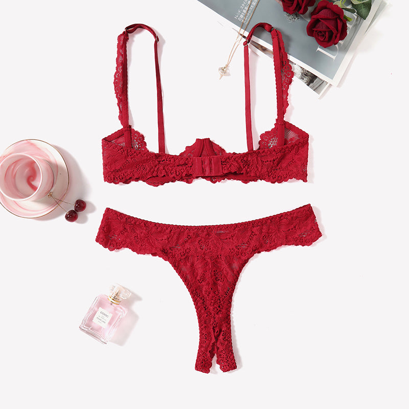 Push-Up-Spitzen-BH- und Höschen-Sets