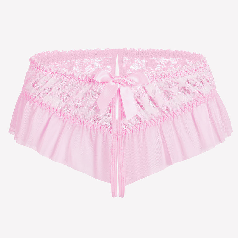 Floral Lace Briefs with Cute Bow